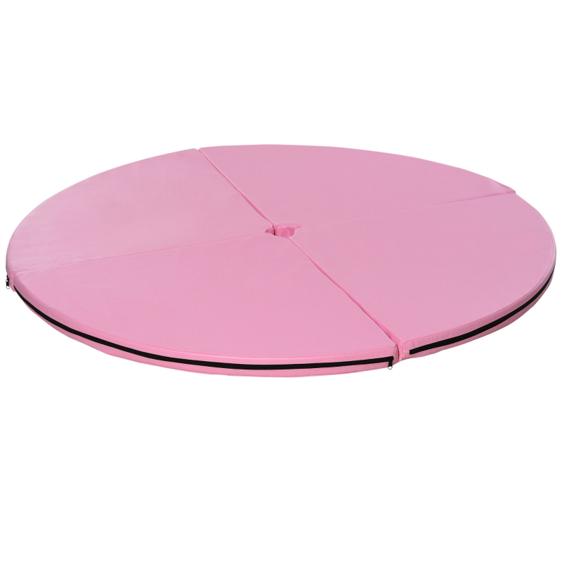 HOMCOM Tanzstangenmatte, Ø 150cm Stangentanz Schutzmatte, 5 cm dick Pole Dance Matte, faltbare Sicherheitsmatte, tragbare Fitness Matte, Stoßdämpfende Sicherheitsmatte, Gymnastik, Yoga, Rosa Aosom – Bild 1 von 2