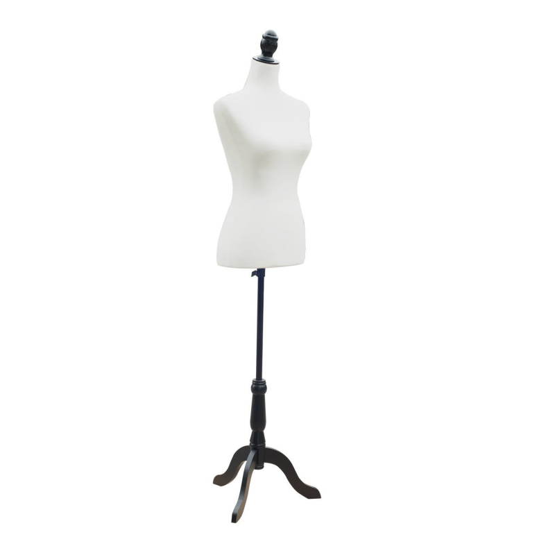 HOMCOM Schneiderpuppe Weiblich Schneiderbüste verstellbar Kleiderpuppe Schaufensterpuppe Damenbüste für Damenkleidung Weiß Aosom – Bild 1 von 2