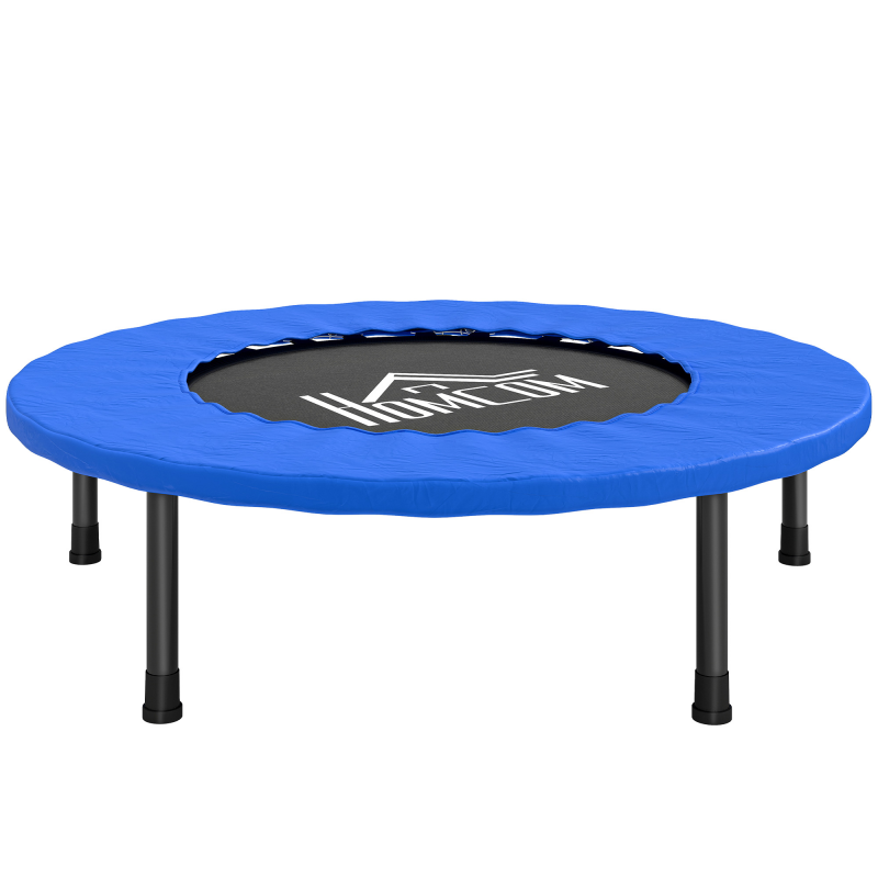 HOMCOM Trampolin für Erwachsene Ø81 cm Belastbarkeit 100 kg, Sprungtuch mit 28 Bungee-Federn, Stahl und PP, für Yoga und Übungen, Blau Aosom – Bild 1 von 2
