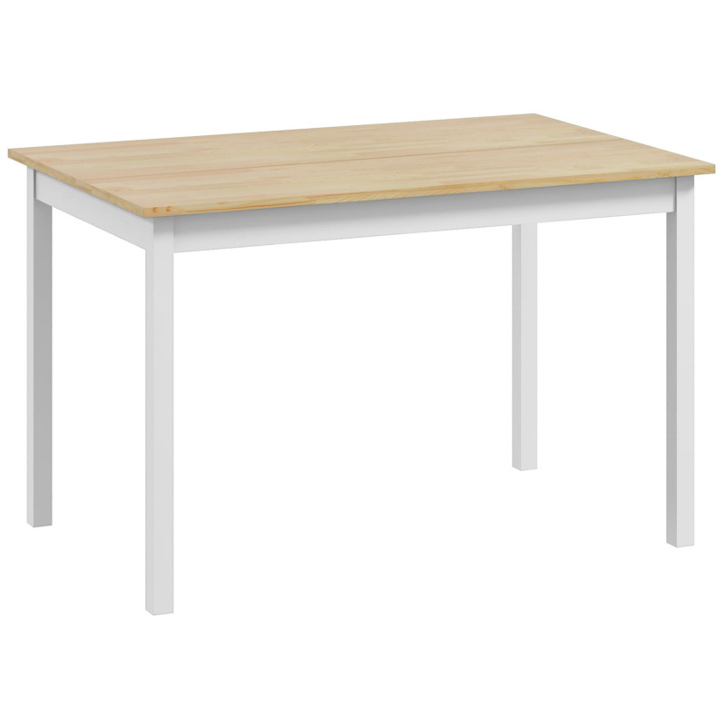 HOMCOM Esstisch, 120 x 75 cm Küchentisch für 4 Personen, Esszimmertisch mit Landhaus-Stil Holztisch für Wohnzimmer, Esszimmer, Natur Aosom – Bild 1 von 2