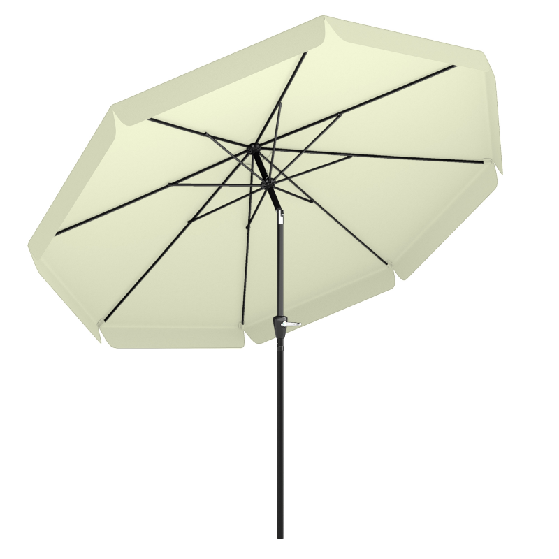 Outsunny Sonnenschirm Terrassenschirm Ø2,66 m mit UV-Schutz 50+, verstellbar, 8 Rippen, Gartenschirm in Beige für Garten & Terrasse Aosom.de – Bild 1 von 2