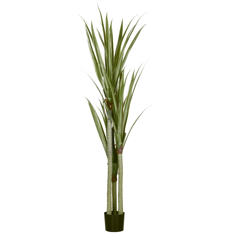 HOMCOM Künstliche Yucca groß 190cm Kunstpflanze, Plastik Künstliche Pflanze im Topf, Fake Plant wie echt für Wohnzimmer Schlafzimmer Büro Garten Moderne Dekoration Geschenk Aosom – Bild 1 von 2