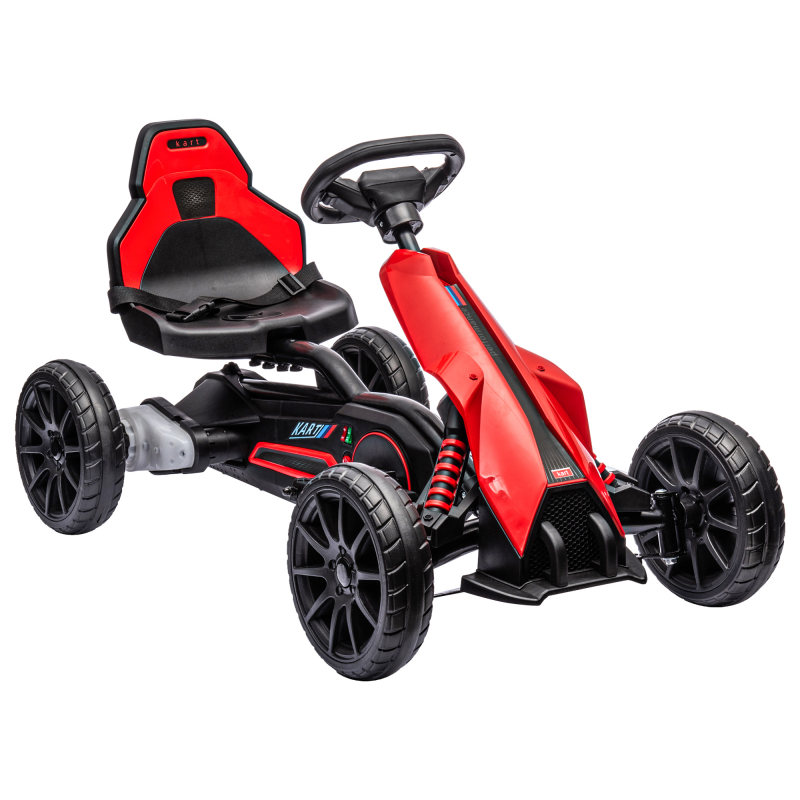 HOMCOM Elektro Go-Kart für Kinder 3-5km/h Gokart mit 2-Fach verstellbarem Geschwindigkeit, Sicherheitsgurt, EVA-Räder, Kinderauto Kinderfahrzeug für 3-8 Jahre Kinder, Rot Aosom – Bild 1 von 2