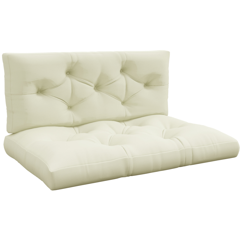Outsunny 2 Sitzer Palettenkissen 120cm x 80cm x 12cm Bankauflage mit UV-Schutz Sitzkissen Polsterauflage wasserabweisend Gartenbankauflage für Palettensofa, Balkon Cremeweiß Aosom – Bild 1 von 2