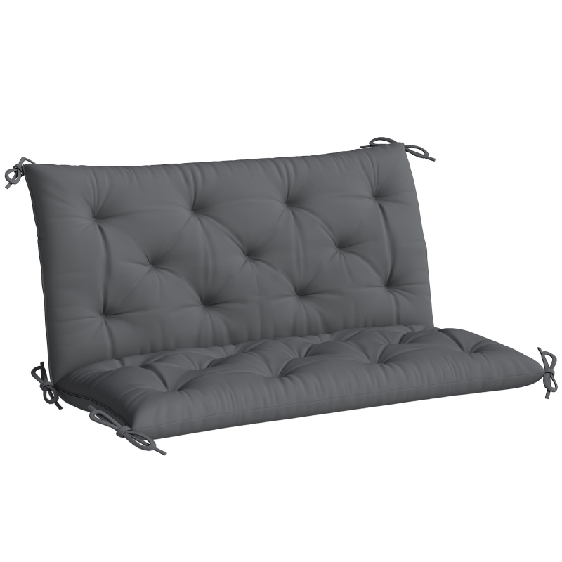 Outsunny Sitzkissen Gartenbank Auflage 100 x 98 x 8 cm, Polster aus Baumwolle in Dunkelgrau, bequem & wetterfest Aosom.de – Bild 1 von 2