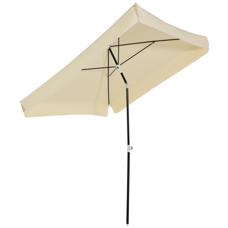 Outsunny Gartenschirm 2x2 m für Terrasse und Garten mit quadratischem Dach, verstellbar und tragbar, Cremeweiß Aosom – Bild 1 von 2