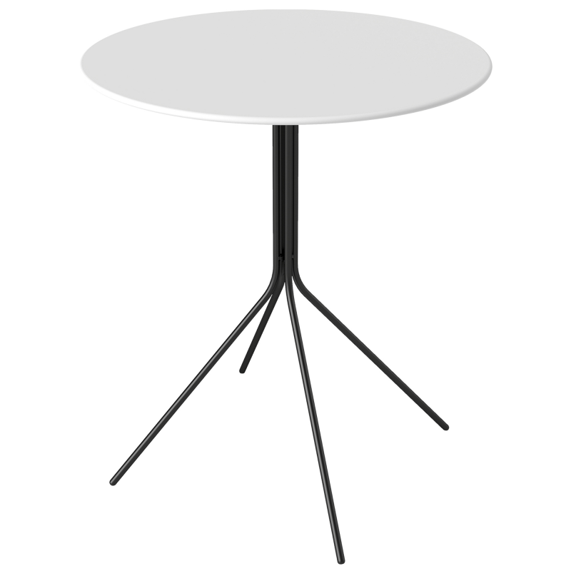 Outsunny runder Gartentisch Ø 60 cm, Terrassentisch mit Stahlgestell, für Innen- und Außenbereich, Balkon, Veranda, dunkelgrau Aosom – Bild 1 von 2