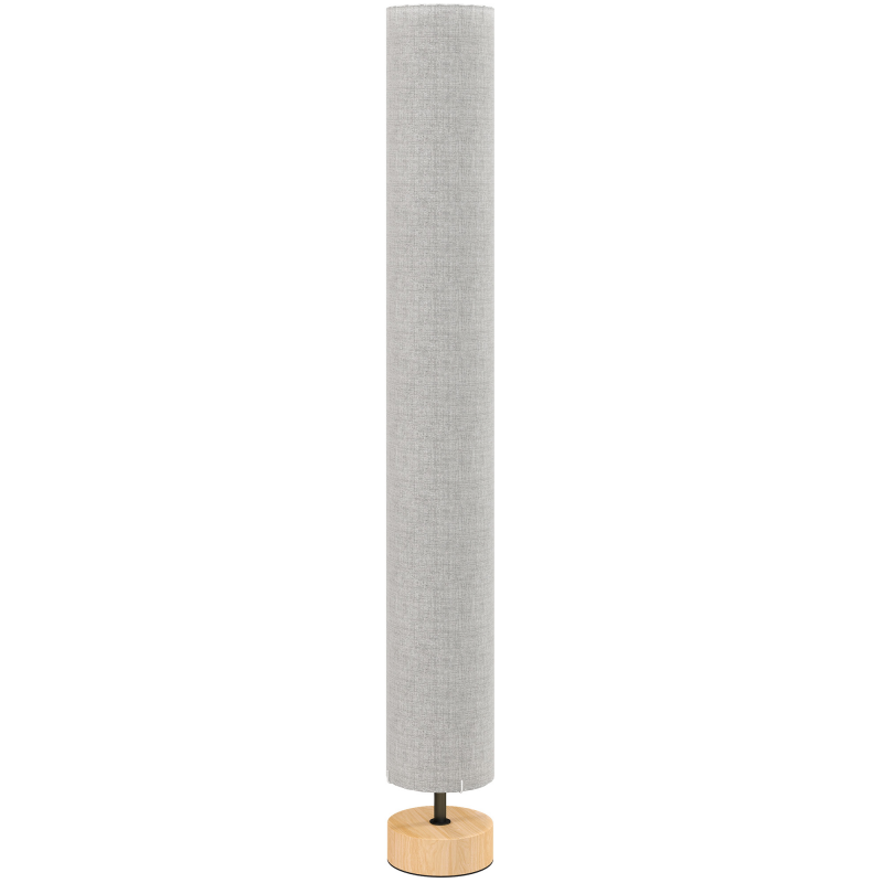 HOMCOM Stehleuchte Wohnzimmer Stehlampe mit Leinen-Lampenschirm, Fußschalter, 2 x E27-Fassungen, Stehleuchte für Wohnzimmer, Schlafzimmer, Büro, 120 cm, grau Aosom – Bild 1 von 2