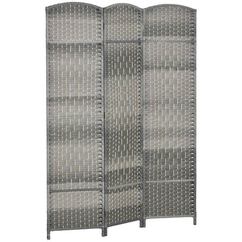 HOMCOM Paravent aus Holz, 3 Paneele, 135 x 180 cm, faltbarer Raumteiler für Wohnzimmer, Schlafzimmer, Zuhause, grau Aosom – Bild 1 von 2