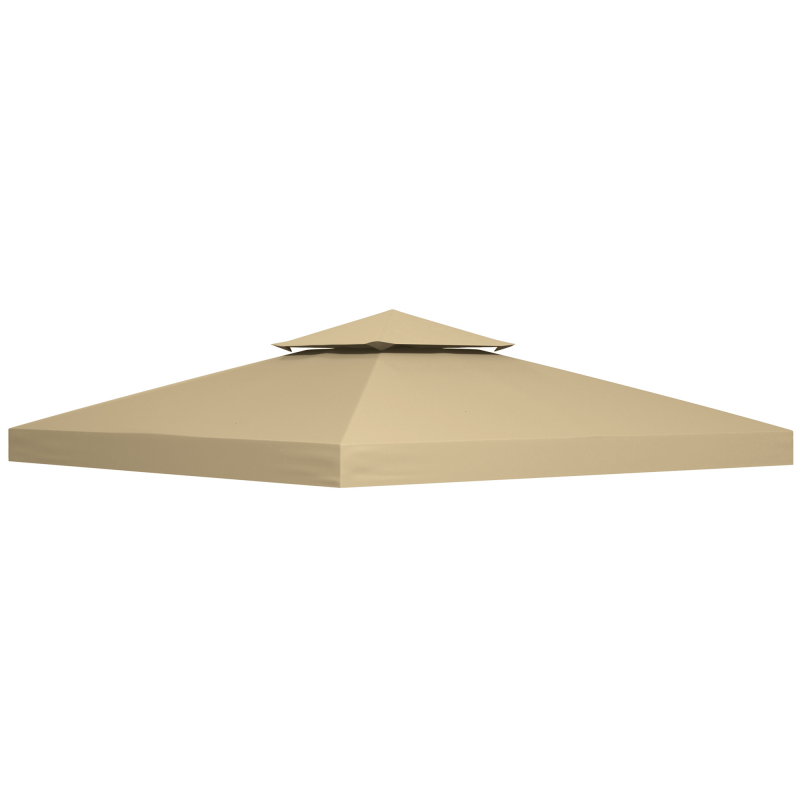 Outsunny Ersatzdach für Pavillon 3 x 3 m wasserdicht Pavillondach mit Doppeldach Ablauflöcher, Ersatzbezug Ersatzteile für Gartenpavillon Gartenzelt Beige Aosom – Bild 1 von 2