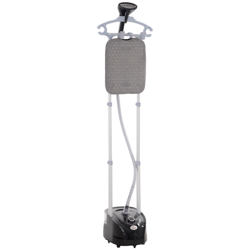 HOMCOM Vertikaler Dampfbügler 1950 W 32 g/min, 2 L Wassertank, Teleskopstange, vertikales Dampfbügeleisen Betriebsdauer 45min, 11 einstellbare Temperaturen, in 38s einsatzbereit, Brett und Bügel inklusive schwarz Aosom – Bild 1 von 2