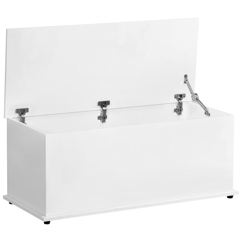HOMCOM Truhe Aufbewahrungsbox Holzkiste mit klappbarem Deckel Spanplatte Weiß 100 x 40 x 40cm Aosom – Bild 1 von 2