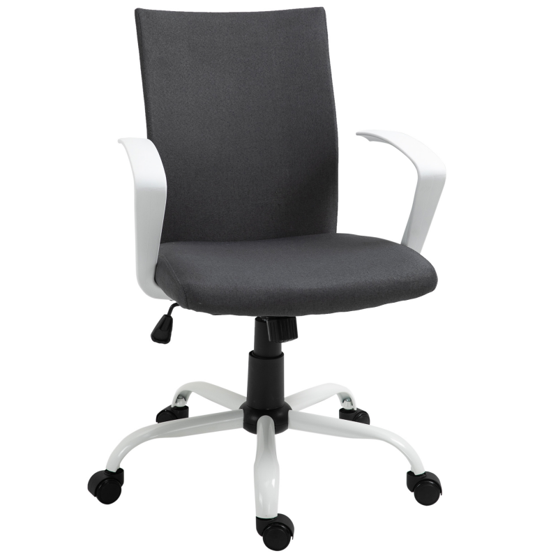 Vinsetto Ergonomischer Bürostuhl mit Wippfunktion, Drehbarer Arbeitsstuhl, Schreibtischsessel höhenverstellbar, 61x61x89-99 cm, Dunkelgrau Aosom – Bild 1 von 2