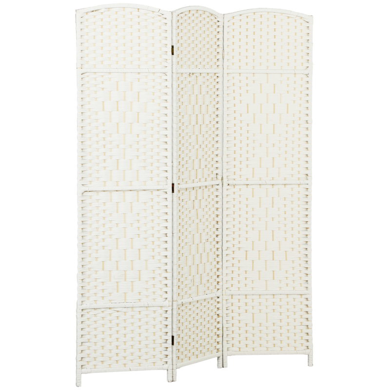 HOMCOM Innen-Paravent aus Holz, 3 Paneele, 135 x 180 cm, faltbarer Raumteiler für Wohnzimmer, Schlafzimmer, Zuhause, weiß Aosom – Bild 1 von 2