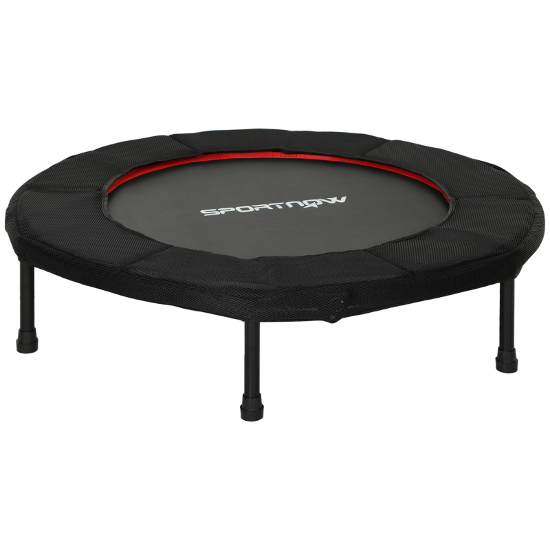 SPORTNOW Fitness-Trampolin, Ø 102 cm, Trainings-Trampolin mit rutschfesten Füßen, Stahlrahmen, Tragfähigkeit 100 kg, Innen-/Außenbereich, für Gymnastik und Training, rot Aosom – Bild 1 von 2