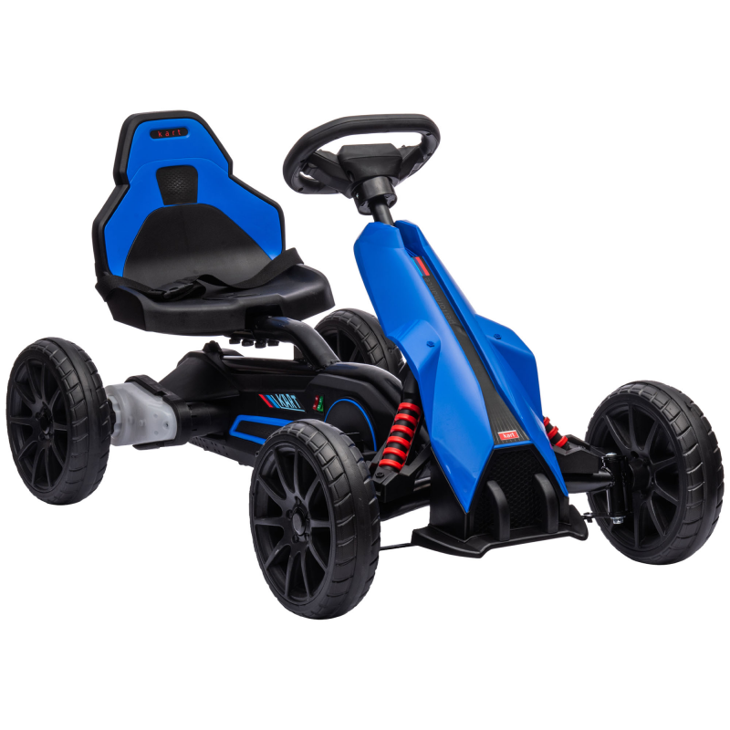 HOMCOM Elektro Go-Kart für Kinder 3-5km/h Gokart mit 2-Fach verstellbarem Geschwindigkeit, Sicherheitsgurt, EVA-Räder, Kinderauto Kinderfahrzeug für 3-8 Jahre Kinder, Blau Aosom – Bild 1 von 2