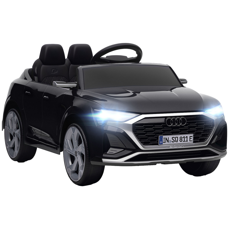 AIYAPLAY Kinder Elektroauto 12V Kinderauto mit 2,4G Fernbedienung, 2 Motoren MP3 Musik & Hupe, Elektrofahrzeug mit Scheinwerfer, 4 gefederte Räder für 3-4 Jahre Kinder, Schwarz Aosom – Bild 1 von 2