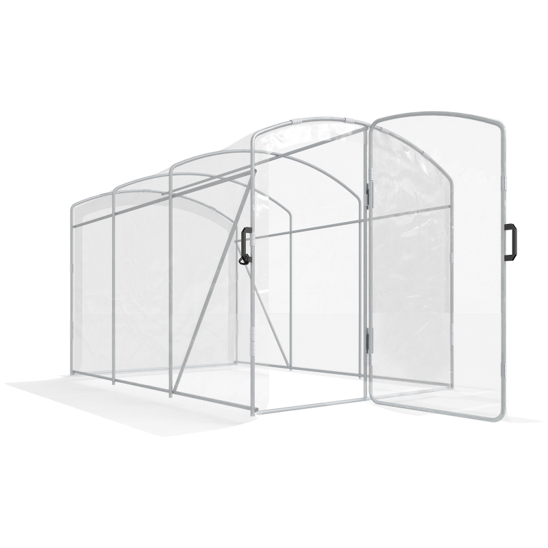 Outsunny Foliengewächshaus 3 x 2 x 195 m Tunnel-Gewächshaus winddichtes Tomatenhaus mit 1 Tür für Garten Balkon PE transparent Aosom.de – Bild 1 von 2