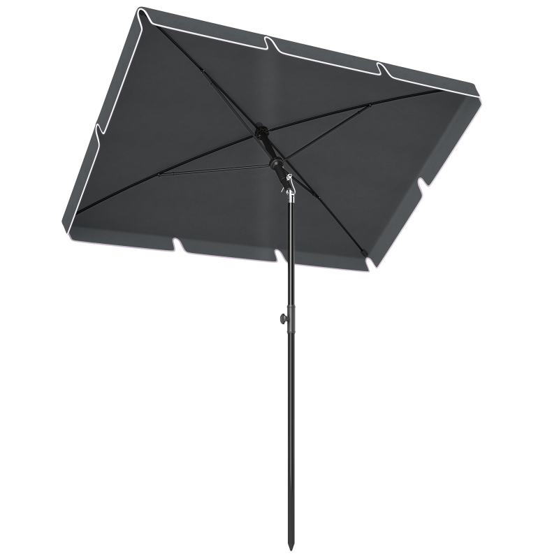 Outsunny Sonnenschirm Strandschirm Gartenschirm Schirm Balkonschirm Sonnenschutz knickbar Grau Aosom – Bild 1 von 2