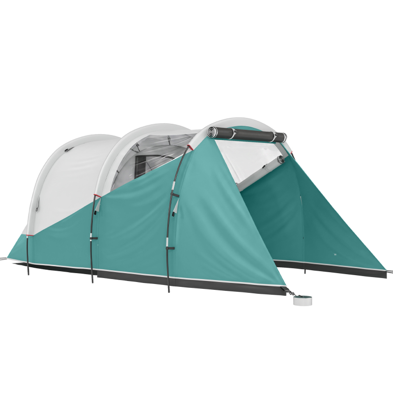 Outsunny Tunnelzelt Campingzelt für 5 Personen Familienzelt mit 2 Räumen und Tragetasche 3000mm Wassersäule in Grün für Garten Aosom.de – Bild 1 von 2