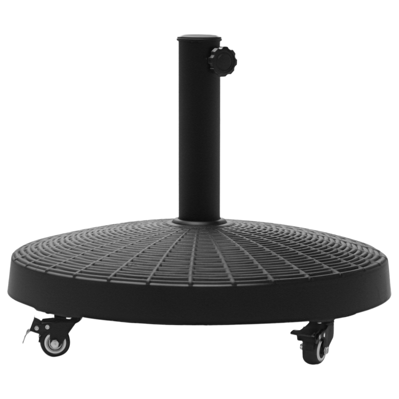 Outsunny Sonnenschirmständer 25 kg Schirmfuß mit Rollen Rattanoptik für Schirme Ø38/48 mm Kunstharz & Metall Ø52 x 41cm Aosom.de – Bild 1 von 2