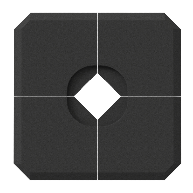 Outsunny Schirmgewicht, 4-tlg. Schirmständer, mit 80 kg Wasser oder 120 kg Sand befüllbar, HDPE, Schwarz, 100 x 100 x 9,5 cm Aosom – Bild 1 von 2