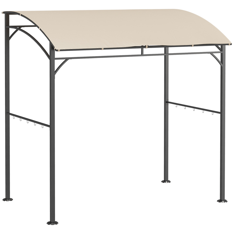Outsunny Grillpavillon Gartenpavillon mit UV-beständiger Grillüberdachung, Stahlrahmen & Haken, Polyester, Beige, 215x150x220 cm Aosom.de – Bild 1 von 2