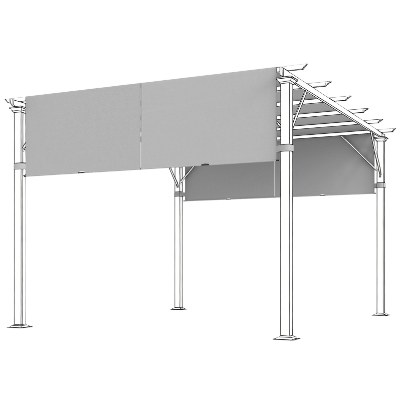 Outsunny Ersatzdach für Pergola 488 x 122 cm mit UV-Schutz, Sonnensegel für Terrassenüberdachung, Ersatz-Dachplane für 3 x 3 m Pavillon, Hellgrau Aosom – Bild 1 von 2