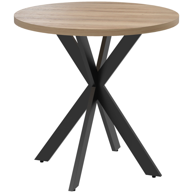 HOMCOM Esstisch 75 x 75 cm rund Küchentisch für 2-4 Personen modern Esszimmertisch mit Spinnenfuß Kleiner Tisch für Küche, Esszimmer und Wohnzimmer Braun Aosom – Bild 1 von 2