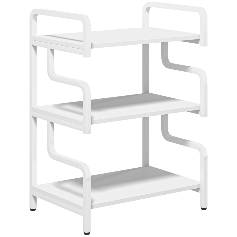 HOMCOM Druckerständer Druckertisch mit 3 Ebenen und Stauraum, 55 x 40 x 77cm Druckerregal für Homeoffice, Arbeitszimmer, Weiß Aosom – Bild 1 von 2