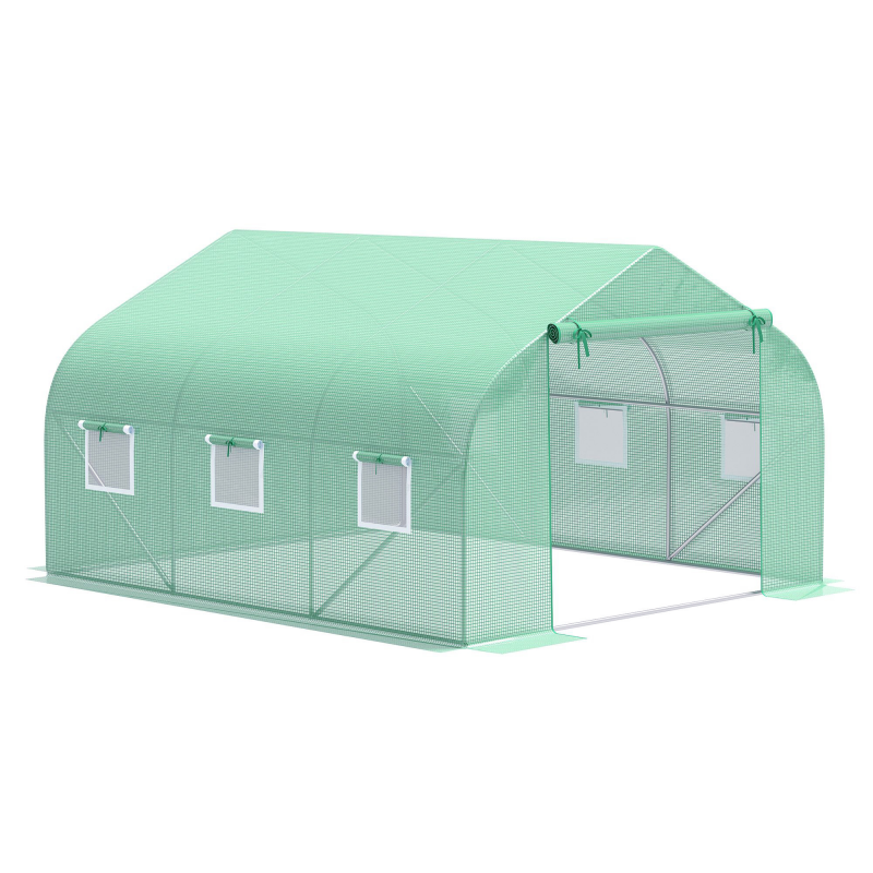 Outsunny Foliengewächshaus Treibhaus 350x300x200 cm Giebeldach ideal für Tomaten und Pflanzen Aosom.de – Bild 1 von 2