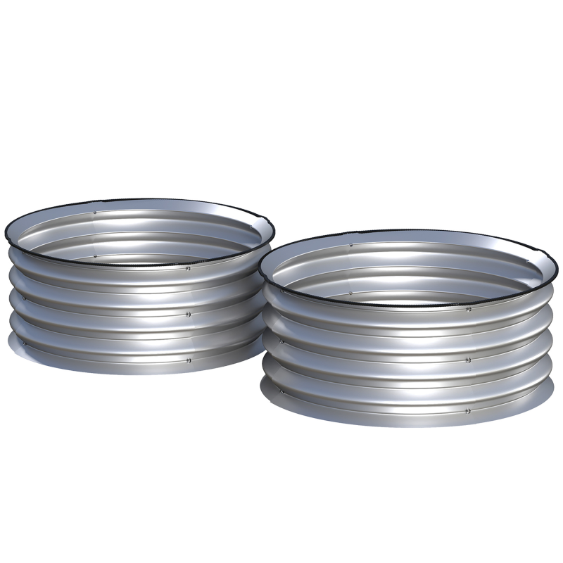 Outsunny Hochbeet aus Metall 2er Set Blumenkasten Kräuterbeet Pflanzkasten mit offenem Boden Gemüsebeet für Garten Silber 60x60x30 cm Aosom.de – Bild 1 von 2