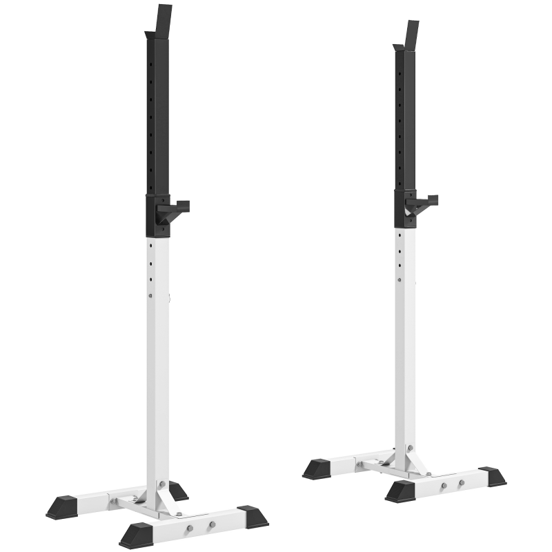 HOMCOM Hantelständer, 2er-Set, Langhantelablage, Höhenverstellbare Hantelablage mit Gummi-Fußkappen, 105-160 cm, Krafttraining, bis 150 kg Aosom – Bild 1 von 2