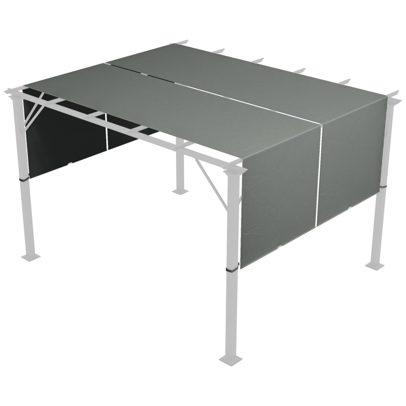 Outsunny Ersatzdach für Pergola 488 x 122 cm mit UV-Schutz, Sonnensegel für Terrassenüberdachung, Ersatz-Dachplane für 3 x 3 m Pavillon, Dunkelgrau Aosom – Bild 1 von 2