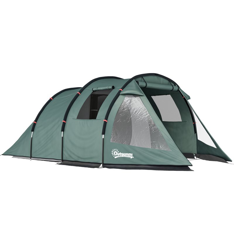 Outsunny Tunnelzelt für 4 Personen Campingzelt mit UV-Schutz und Fenstern, Familienzelt mit Tragetasche 2000 mm Wassersäule für Trekking und Outdoor Aktivitäten Aosom.de – Bild 1 von 2