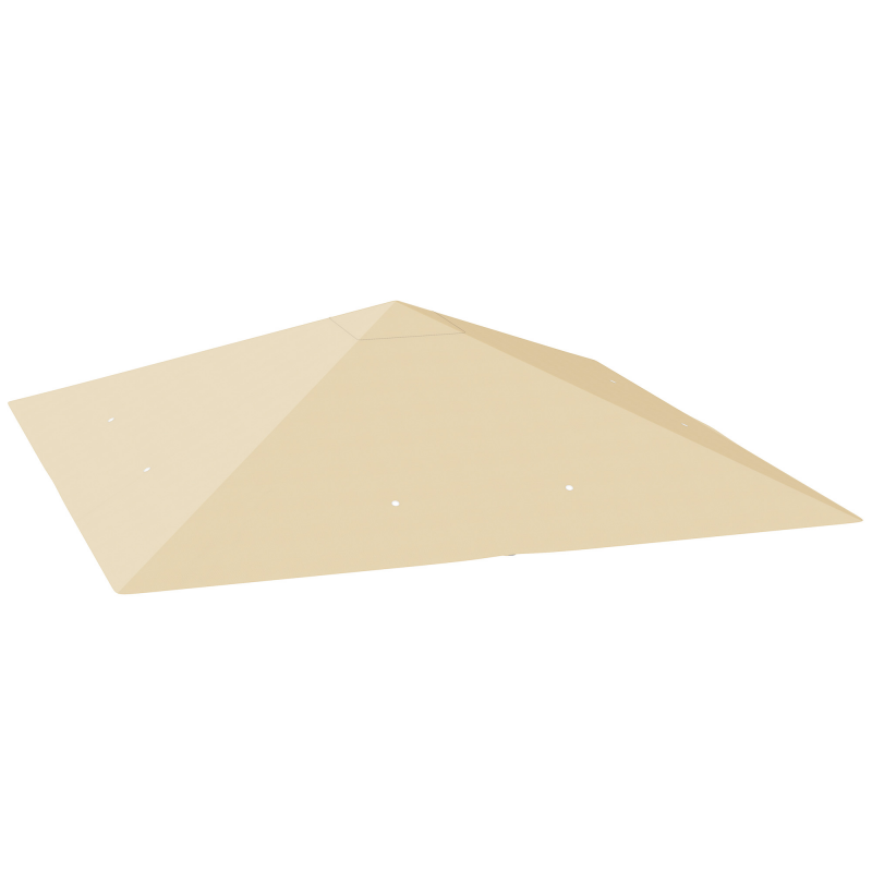 Outsunny Ersatzdach für Pavillon 3 x 3 m wasserabweisend Pavillondach UPF30+ Ersatzbezug für Gartenpavillon Ersatzteile aus Oxford-Stoff, 370 g/m², Beige Aosom – Bild 1 von 2