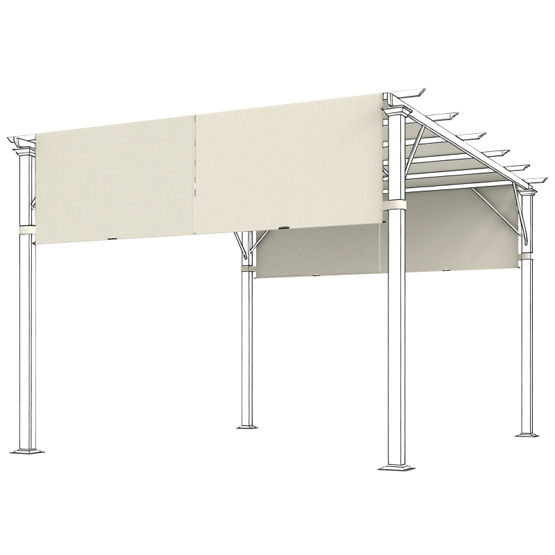 Outsunny Ersatzdach für Pergola 488 x 122 cm mit UV-Schutz, Sonnensegel für Terrassenüberdachung, Ersatz-Dachplane für 3 x 3 m Pavillon, Cremeweiß Aosom – Bild 1 von 2