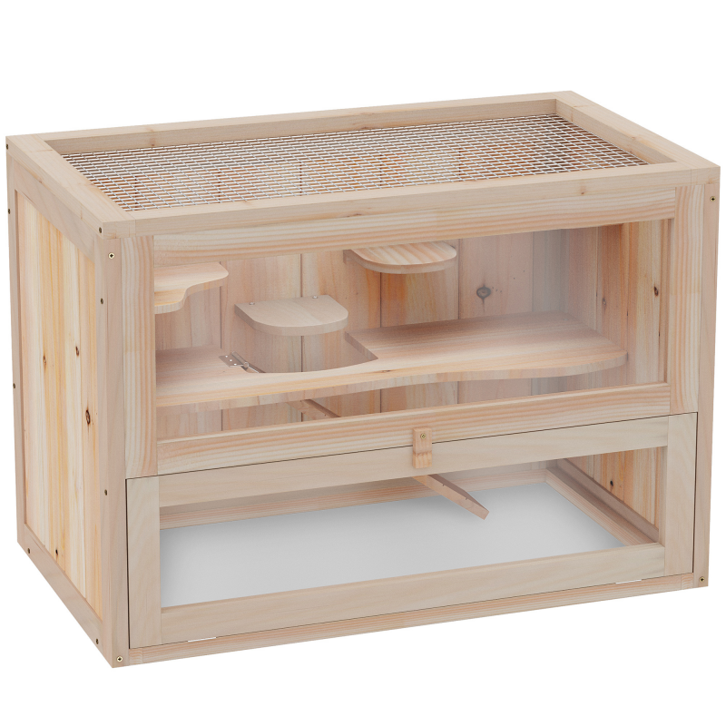 PawHut Kleintierkäfig Holz 60 x 35 x 42 cm Aosom – Bild 1 von 2