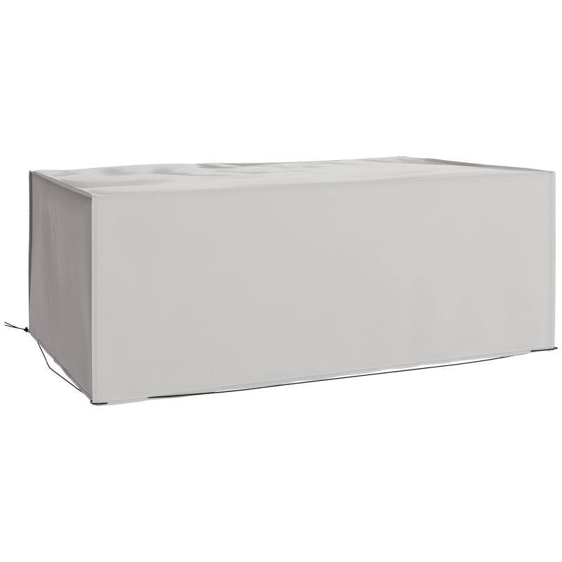 Outsunny Schutzhülle für Gartenmöbel Winterfest Wasserdicht Abdeckung Anti-UV Abdeckplane 600D Oxford Gewebe Winddicht Abdeckhaube für Terrassenmöbel Abdeckhülle 210 x 140 x 80 cm Grau Aosom – Bild 1 von 2