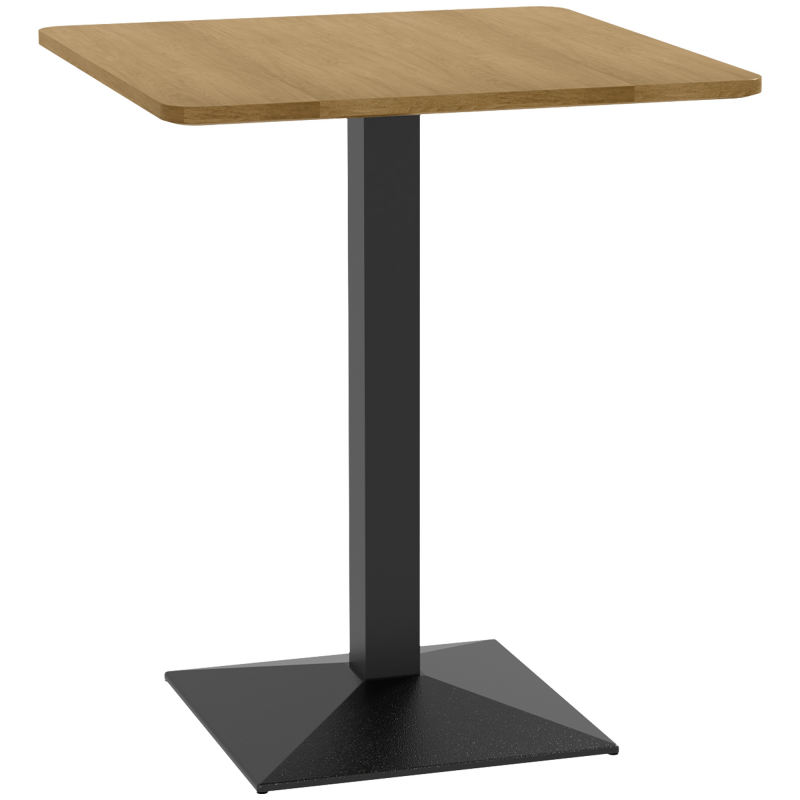 HOMCOM Esstisch 70 x 70 cm Quadratischer Küchentisch für 2 Personen Esszimmertisch mit Holzoptik Stahlbasis kleiner moderner Tisch für Küche, Esszimmer und Wohnzimmer Dunkelbraun Aosom – Bild 1 von 2