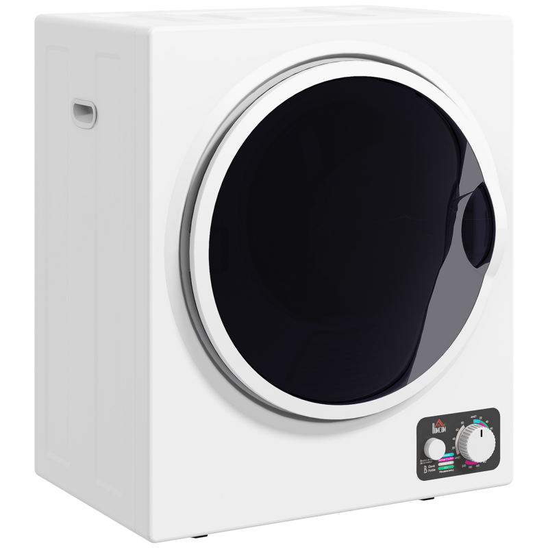 HOMCOM Mini Wäschetrockner 4 kg mit 4 Programme bis zu 65℃ 850W Freistehend Wandmontierbar Ablufttrockner mit 2 Heizstufen, Sterilisation, Edelstahltrommel Trockner für Kleidung Wohnmobile Weiß Aosom – Bild 1 von 2