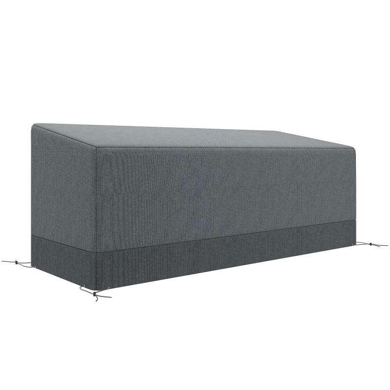Outsunny Schutzhülle für Gartenmöbel Winterfest Wasserdicht Abdeckung Anti-UV Abdeckplane 600D Oxford Gewebe Winddicht Abdeckhaube für Terrassenmöbel 190,5 x 72 x 76cm Hellgrau Aosom – Bild 1 von 2