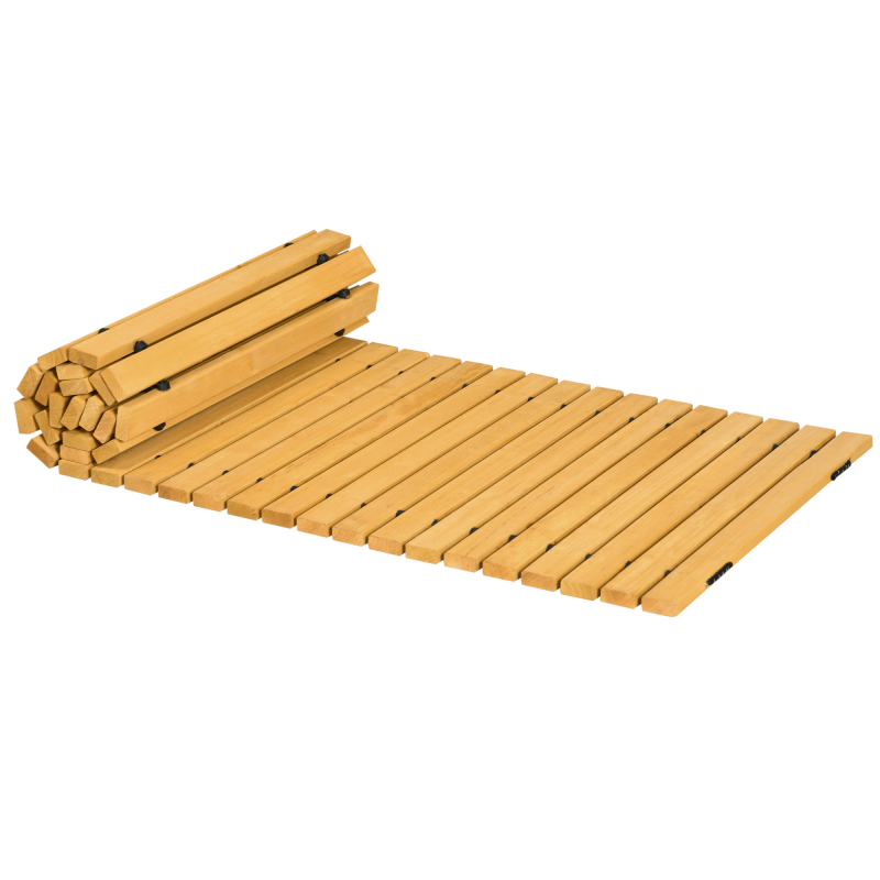 Outsunny Rollweg Gartenweg 185 x 60 cm, Ausrollbarer Holzweg, Gehweg aus Tannenholz wetterfest Holztritt Gartentritt für Garten, Terrasse, Strand Aosom – Bild 1 von 2