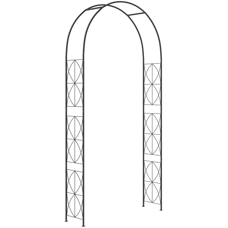 Outsunny Torbogen Rankgitter Pflanzbogen Garten Bogendach Metall Schwarz 114 x 30 x 230 cm für Kletterpflanzen & Dekoration Aosom.de – Bild 1 von 2