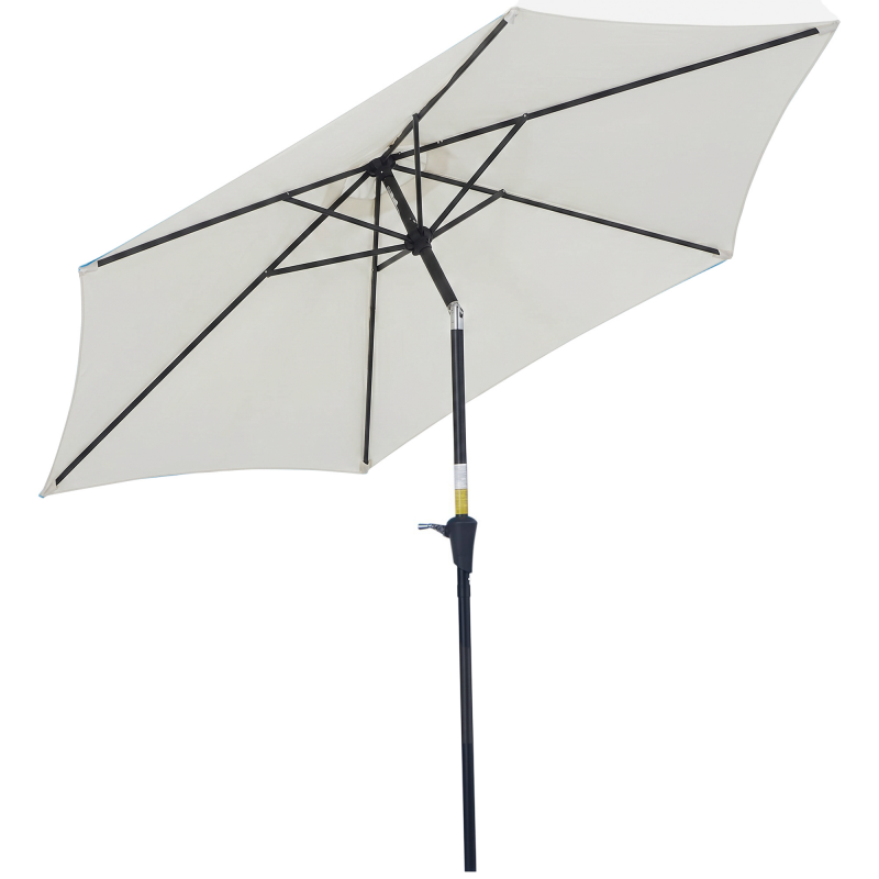 Outsunny Knickschirm Sonnenschirm Gartenschirm mit Handkurbel 2,6 m Alu Polyester 180/㎡ Beige, ideal für Garten & Terrasse Aosom.de – Bild 1 von 2