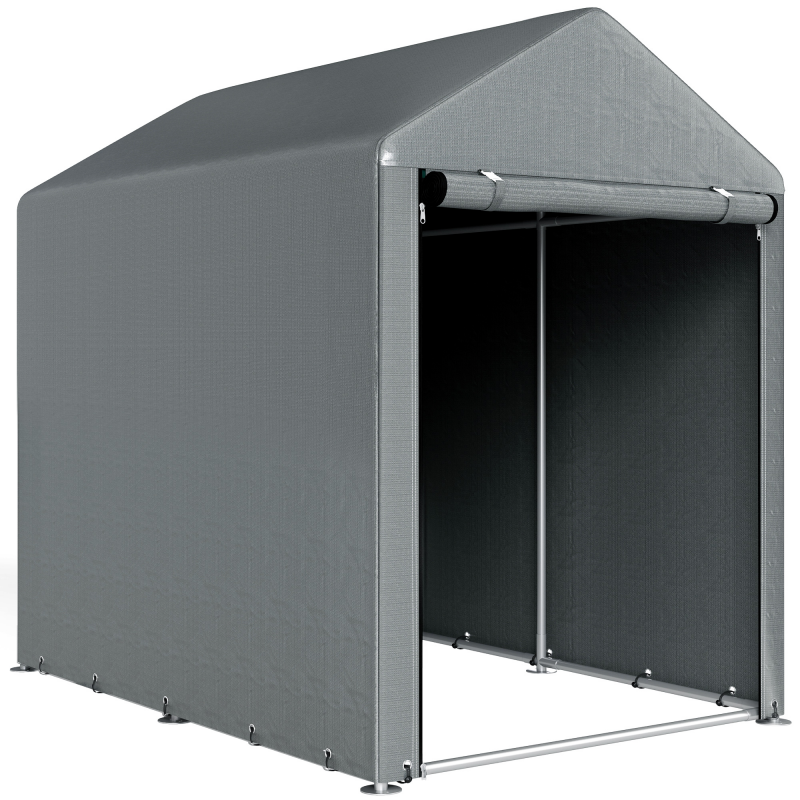 Outsunny Garagenzelt, 1,2 x 1,79 x 1,65 m Lagerzelt mit UV-Schutz, Große Reißverschlusstür, Wasserdicht Foliengarage für Gartengeräte, Stahl Aosom – Bild 1 von 2