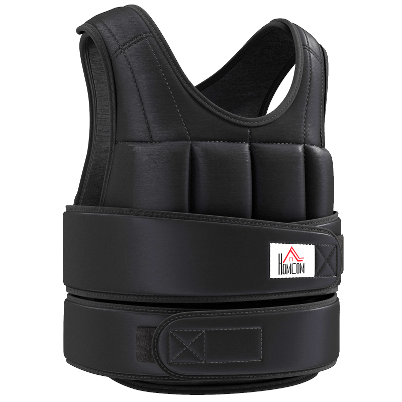 HOMCOM Gewichtsweste 10 KG verstellbare Trainingsweste mit herausnehmenbar Gewichten Klettverschlüsse Laufweste Damen Herren für Muskelaufbau Krafttraining, Laufen, Fitness, Cross Training Aosom – Bild 1 von 2