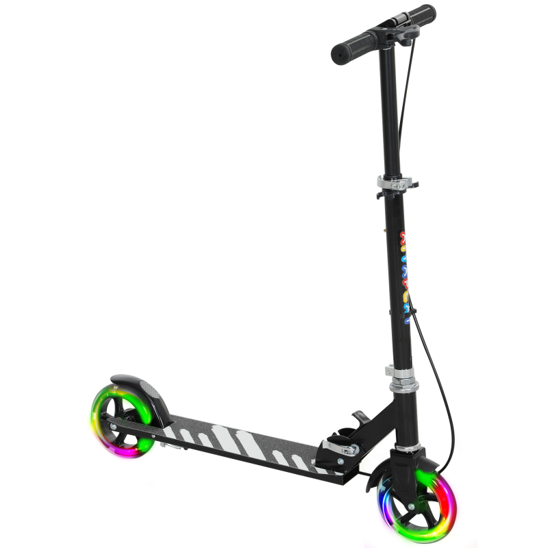 AIYAPLAY Roller Kinder Scooter mit Leuchtenden Rädern, Bremse, klappbarer Kinderroller Höhenverstellbarer Tretroller Kickscooter für Kinder Jugendliche 3-8 Jahre Cityroller bis zu 50 kg Aosom – Bild 1 von 2