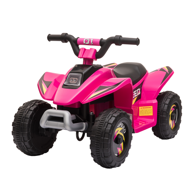 HOMCOM Kinder Quad Elektro 6V Kinderquad mit Vorwärts-, Rückwärtsfunktion Breite Reifen, Elektro-Quad für Kinder 1,5-3 Jahre Max. Belastung 20 kg Rosa Aosom – Bild 1 von 2