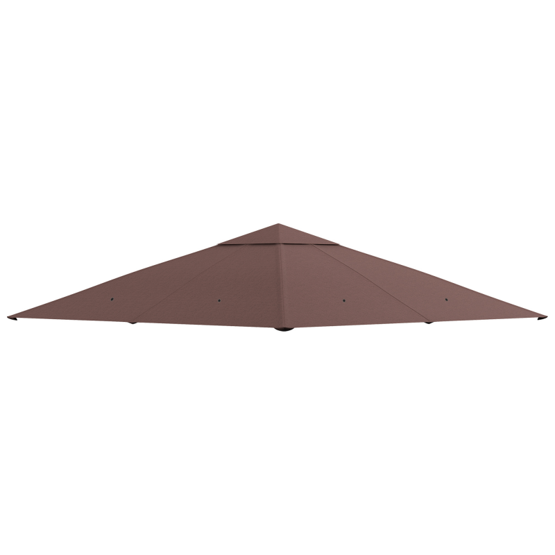Outsunny Ersatzdach Pavillon 2,93x2,93m Pavillonabdeckung Sonnenschutz aus Polyester in Kaffee, ideal für Garten & Terrasse Aosom.de – Bild 1 von 2